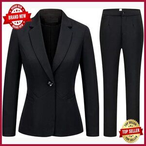 Slim Fit 2-Piece Business Suit Set with Blazer and Pants for Office